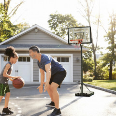 Basketbalový koš se stojanem 90 x 165 x 302-352 cm | černý č.1