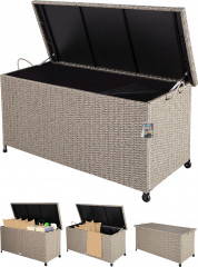 Zahradní úložný box z ratanu 117 x 53 x 60cm | krémový č.2