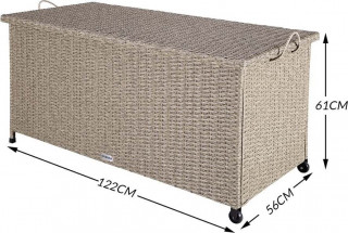 Zahradní úložný box z ratanu 117 x 53 x 60cm | krémový č.3