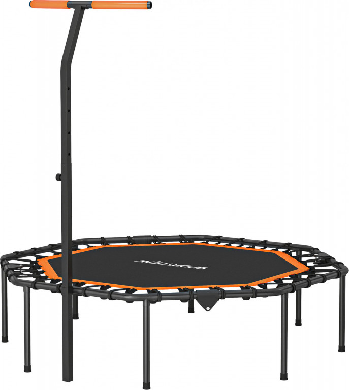 Skládací fitness trampolína, průměr 128 cm | černá + oranžová