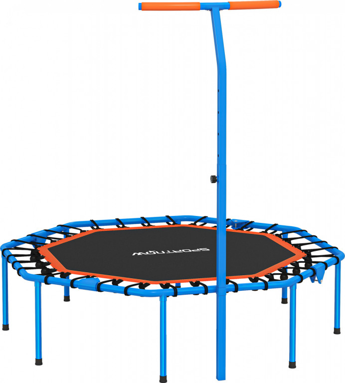 Skládací fitness trampolína, průměr 128 cm | černá + modrá
