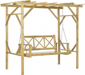 Houpačka s pergolou 221 x 140 x 196 cm | přírodní č.1