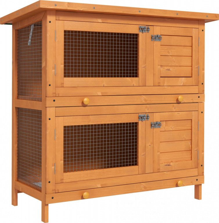 Králíkárna pro zakrslé králíky, 90 x 45 x 90 cm | žlutá