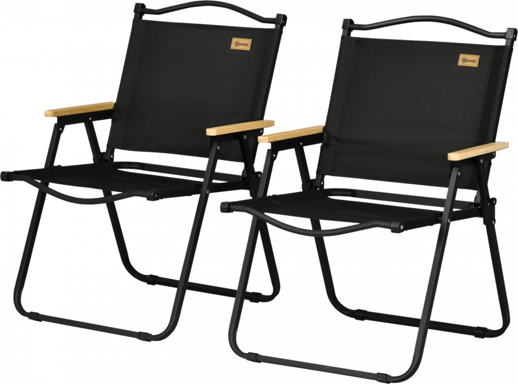 Kempingové židle, 2 kusy | černé
