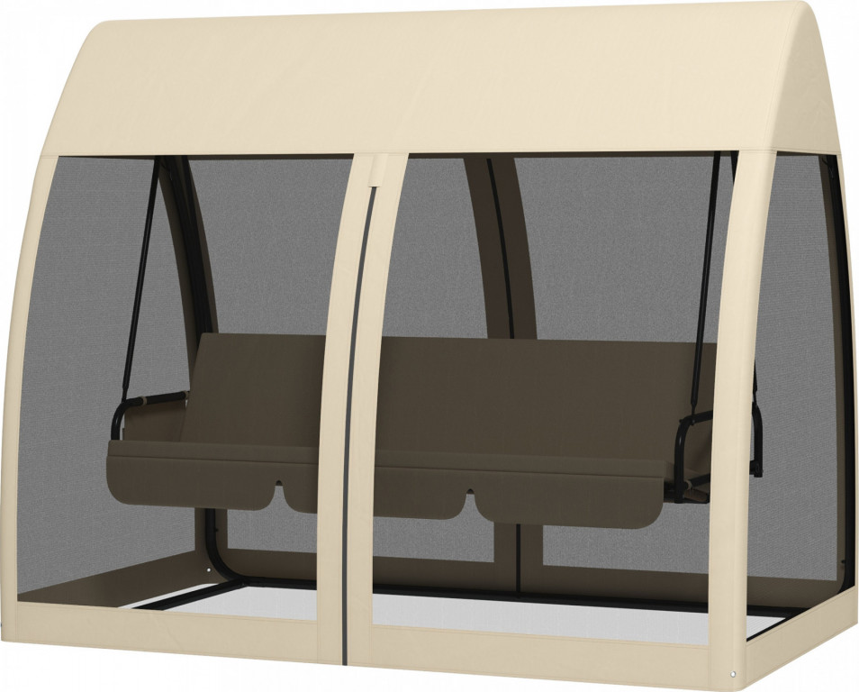 Houpačka s moskytiérou 240 x 140 x 197 cm | kávová