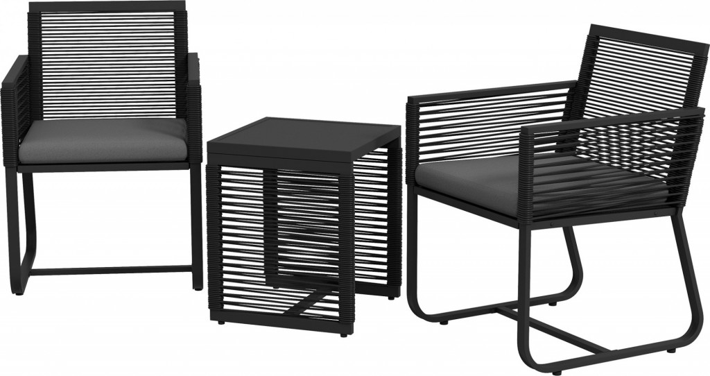 Sada zahradního nábytku z umělého ratanu | černá
