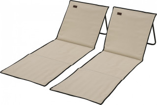 Sada 2 skládacích plážových lehátek 142 x 51 x 40 cm | béžová č.1
