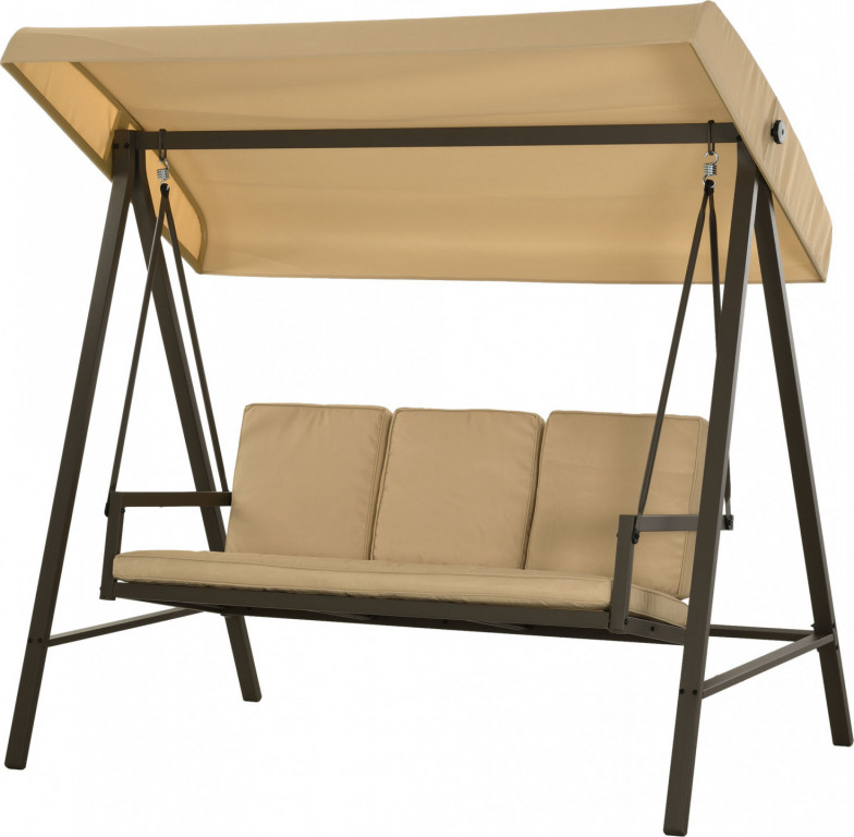 Zahradní houpačka s nastavitelnou střechou | béžová