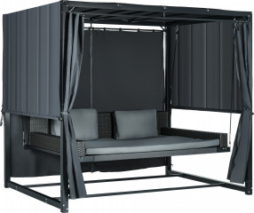 Zahradní houpačka s pergolou 235 x 180 x 210 cm | tmavě šedá č.1