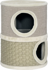 Dvoupatrové škrabadlo pro kočky do 4 kg | khaki + káva č.1