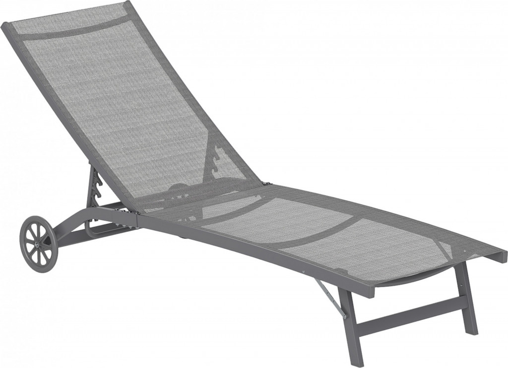 Zahradní lehátko s kolečky | tmavě šedé