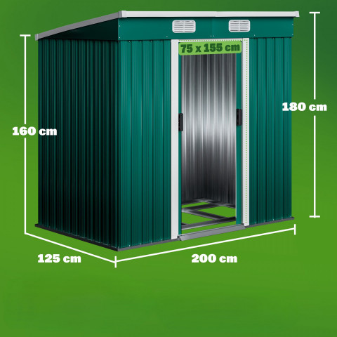 Zahradní domek 200x125x180cm | zelený č.2