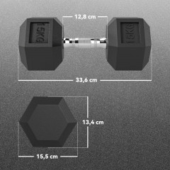 Činky s vroubkovanou rukojetí 2 x 15 kg | černé č.2