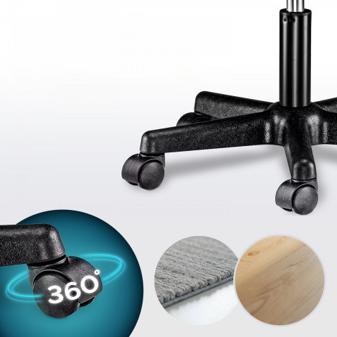 Pojízdná stolička s kolečky otočná o 360° | zelená č.4