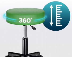 Pojízdná stolička s kolečky otočná o 360° | zelená č.3