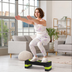 Aerobní stepper s nosností do 150 kg 80 x 31 x 10-20 cm | zelený