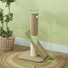 Sisalové škrabadlo pro kočky 84 cm | krémově bílé č.2