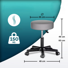 Pojízdná stolička s kolečky otočná o 360° |šedá č.2