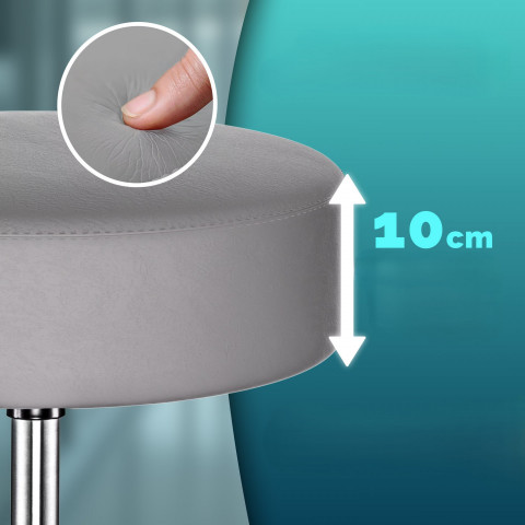 Pojízdná stolička s kolečky otočná o 360° |šedá č.3