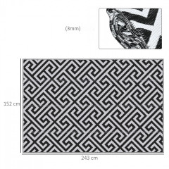 Venkovní koberec 152x243 cm | černý + bílý č.2