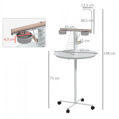 Stojan s krmítkem pro ptáky 138 cm | bílý č.3