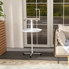 Stojan s krmítkem pro ptáky 138 cm | bílý č.2