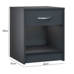 Noční stolek Hamburg sada 2 kusů 50x40x35cm | antracit č.3