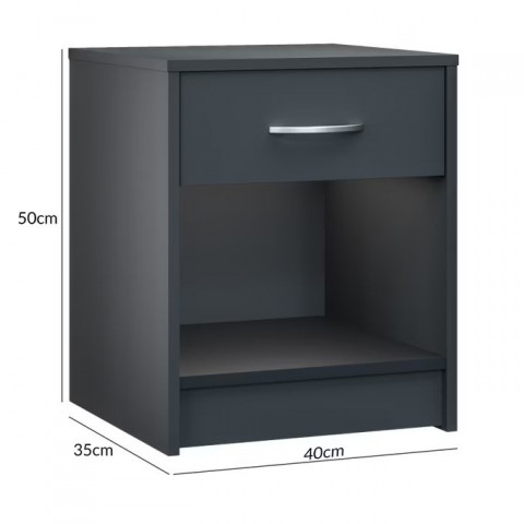 Noční stolek Hamburg sada 2 kusů 50x40x35cm | antracit č.3