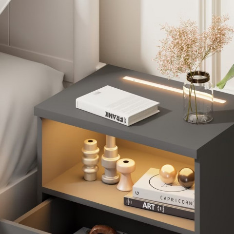 Noční stolek Jamie 55x40x28cm | antracit č.3