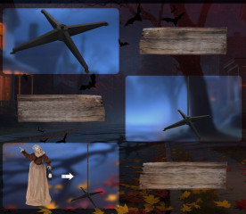 Halloweenská dekorace čarodějnice 150 cm | hnědá č.3