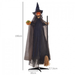 Halloweenská dekorace čarodějnice s LED světly 190 cm | vícebarevná č.2