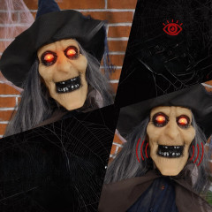 Halloweenská dekorace čarodějnice s LED světly 190 cm | vícebarevná č.3