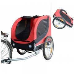 Přívěsný vozík za kolo pro psa | červeno-černý č.1