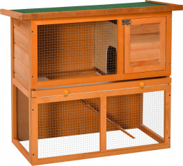 Dvoupatrová králíkárna 90 x 45 x 80 cm | žlutá č.1