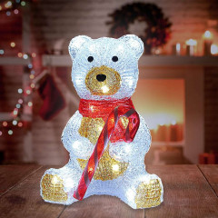 LED akrylová figurka sedící medvídek č.1