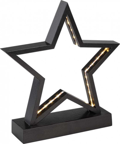 LED dřevěná hvězda | černá č.2