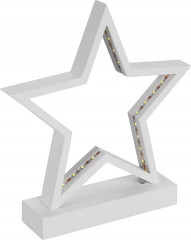 LED dřevěná hvězda | bílá