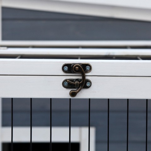 Dřevěná králíkárna 91,5 x 54,8 x 76 cm | bílá č.3