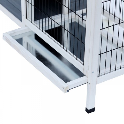 Dřevěná králíkárna 91,5 x 54,8 x 76 cm | bílá č.5