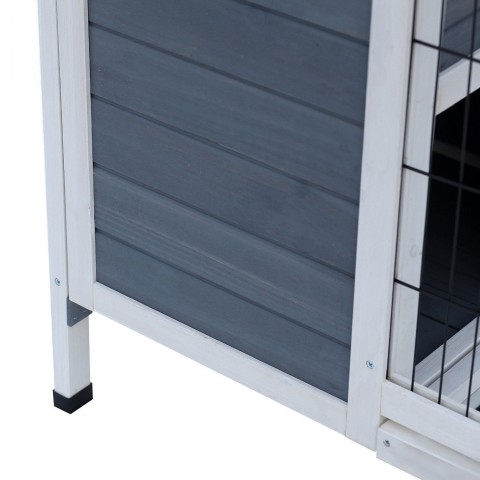 Dřevěná králíkárna 91,5 x 54,8 x 76 cm | bílá č.6