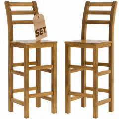 Sada 2 barových židlí z akáciového dřeva č.2