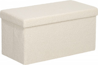 Lavice s úložným prostorem 76 x 38 x 38 cm | krémově bílá
