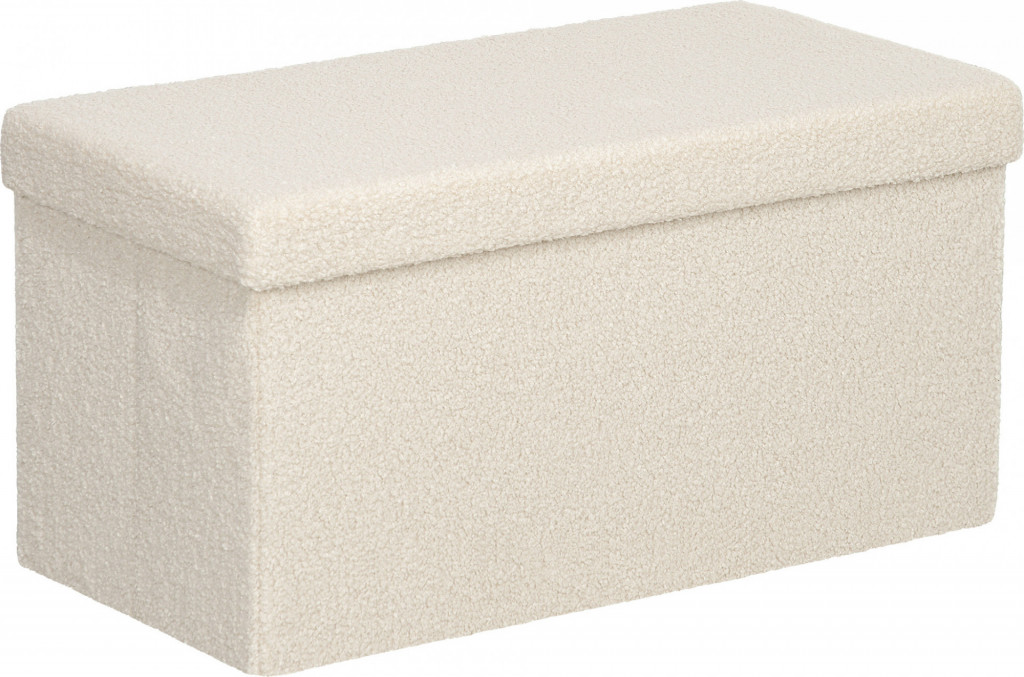 Lavice s úložným prostorem 76 x 38 x 38 cm | krémově bílá