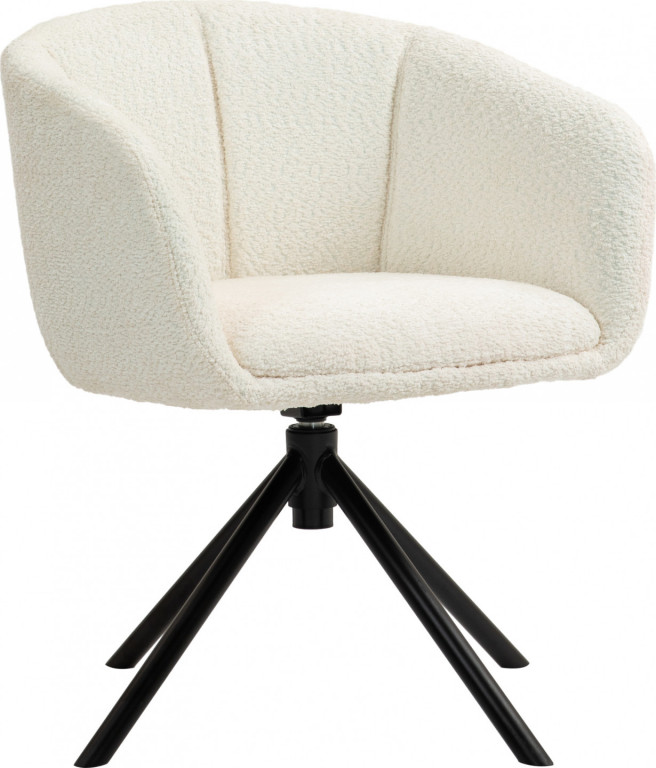 Židle s područkami ve lněném vzhledu | krémově bílá