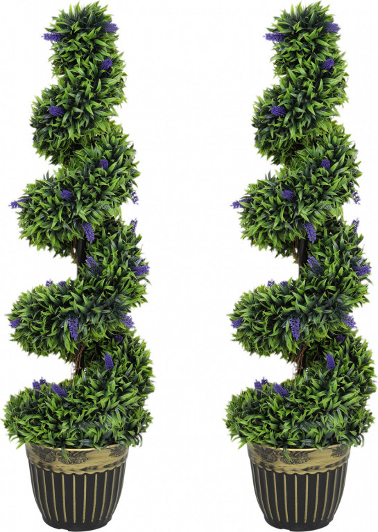 Umělé zimostrázy s levandulí 2 kusy | zelené