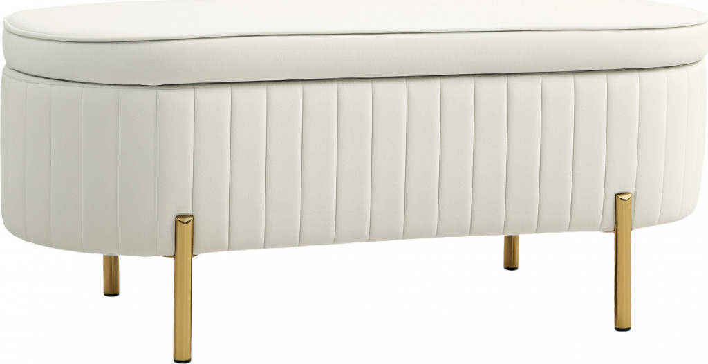 Úložná lavice 108 x 44 x 43,5 cm | krémově bílá