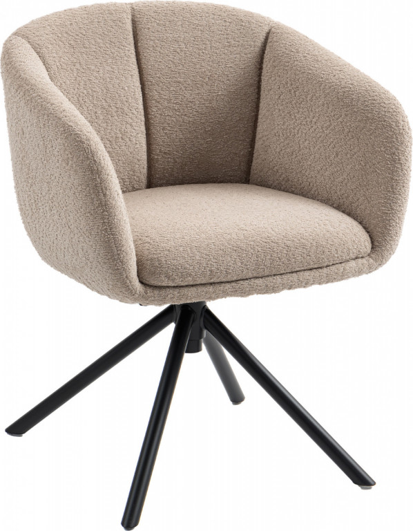 Židle s područkami ve lněném vzhledu | světle hnědá