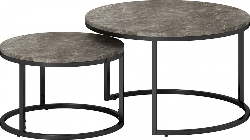 Sada 2 stohovatelných konferenčních stolků | šedé