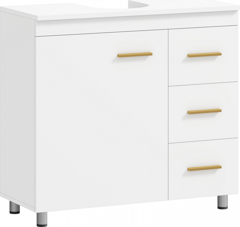 Toaletní skříňka se 3 zásuvkami 70 x 30 x 65 cm | bílá