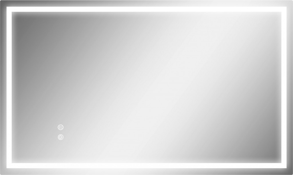 Koupelnové zrcadlo s osvětlením 100 x 60 cm | stříbrné